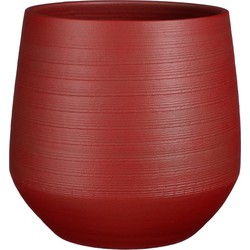 Mica Decorations Evora Bloempot - 37x37x34 cm - Donkerrood