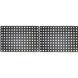 Benson Deurmat - 2x - rubber - 60x40 cm - ringmat - buitenmat - Deurmatten