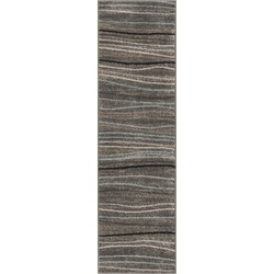 Safavieh Modern Stripe Wave Vloerkleed voor binnen, Amsterdam Collectie, AMS111, in Zilver & Beige, 69 X 244 cm