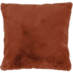 Tapijtenloods Heaven Vacht - Kussen Fluffy - Hoogpolig - Soft Touch Effen - Terra- 48x48 CM