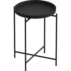Bijzettafel met rond metalen blad met rand H56 cm - PARKER