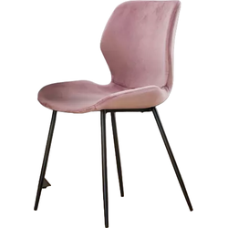 AnLi Style Stoel velvet ronde buis - roze velours