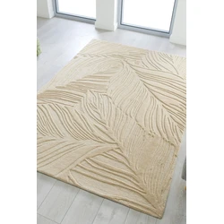 Modern Wollen vloerkleed - Lino Leaf Naturel / Crème - 120 X 170 CM