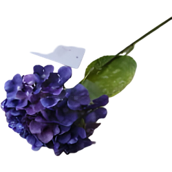 Kunst hortensia tak blauw paars 62 cm
