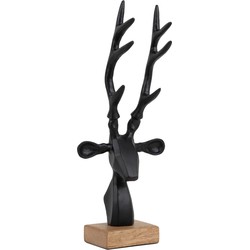 Ornament Reindeer Head - Zwart - 14.5x6.5x34cm