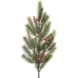 Decoris kersttak - groen met bes - 77 cm - voor kerststukjes - Decoratieve tak kerst