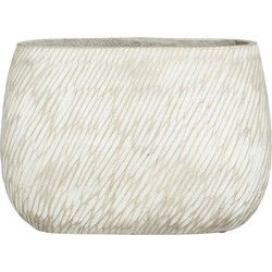 Mica Decorations Bloempot Elio - 42x20x30 cm - cement - Licht Grijs