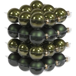 Othmar Decorations kerstballen - 36x st - olijf groen - D6 cm - glas - Kerstbal