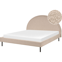 Beliani MARGUT - Tweepersoonsbed-Beige-Bouclé