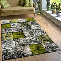 Laagpolig Vloerkleed Metr - Geblokt - Groen - 240x340 cm