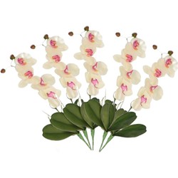 Set van 5x stuks nep planten roze/wit Orchidee/Phalaenopsis kunstplanten takken 44 cm - Kunstbloemen