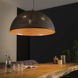 Hanglamp industrieel Aya zwart bruin 70 cm