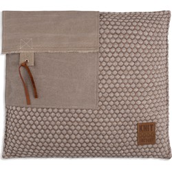 Knit Factory Jack Sierkussen - Marron/Beige - 50x50 cm - Inclusief kussenvulling