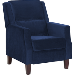 Beliani EGERSUND - TV-fauteuil-Blauw-Fluweel