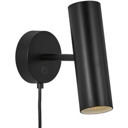 Minimalistische, elegante, verstelbare wandlamp - zwart