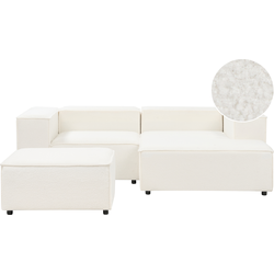 Beliani APRICA - Modulaire Sofa-Wit-Bouclé