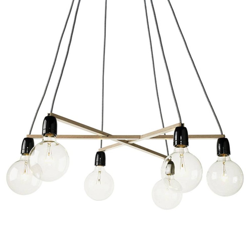Het Lichtlab Hanglamp - No.37 a-symmetrie - ø70xH150cm - Berkenhout - Bruin - 