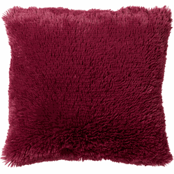 Dutch Decor FLUFFY - Sierkussen 60x60 cm - superzacht - XL kussen - Red Plum - donkerroze - Dutch Decor