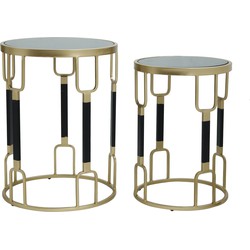 PTMD Ceff Gold iron side table black open frame SV2