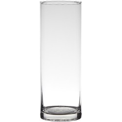 Transparante home-basics cylinder vorm vaas/vazen van glas 24 x 9 cm - Vazen