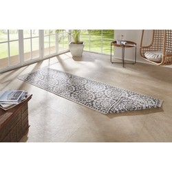 Binnen & Buitenkleed Loper - Jardin Grijs/Crème - 80 X 350 CM