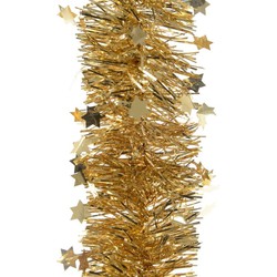 3x Kerst lametta guirlandes goud sterren/glinsterend 10 x 270 cm kerstboom versiering/decoratie - Kerstslingers