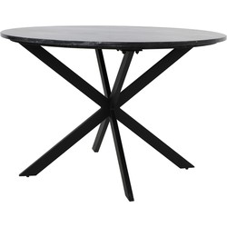 Light&living Eettafel Ø120x78 cm TOMOCHI marmer zwart-zwart