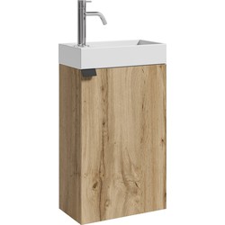 Badplaats Toiletmeubel Apollo 40 x 22 cm - Licht Eiken - Fonteinmeubel met Wastafel