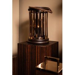 PTMD Lantaarn Sjorsh - 22x22x37 cm - Hout - Goud