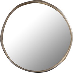 PTMD Limera Brass alu round mirror irregular border L