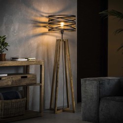 Houten vloerlamp Twist 135 cm