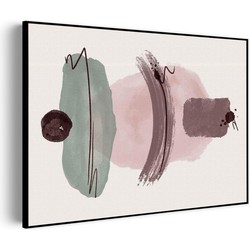 Muurwerken Akoestisch Schilderij - Scandinavisch Roze en Groen Tinten - Geluidsdempend Wandpaneel - Wanddecoratie - Geluidsisolatie - PRO (AW 0.90) XXL (150x107)