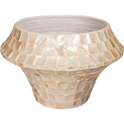 PTMD Bloempot Daven - 61x61x40 cm - Polyester - Creme