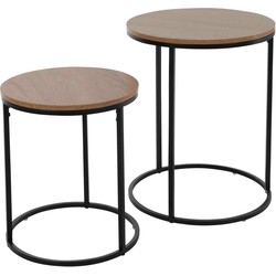 Bijzettafel set - 2-delig - grenen hout - 50 cm - Bijzettafels