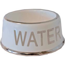 Hondenwaterbak wit/zilver Water 18 cm - Gebr. de Boon