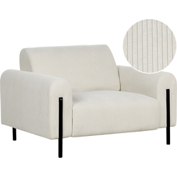 Beliani ASKIM - Fauteuil-Wit-Corduroy