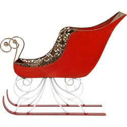 Clayre & Eef Decoratie Beeld Slee Rood Metaal