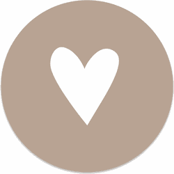 Label2X Muurcirkel hart wit beige Ø 140 cm / Dibond - Aanbevolen - Ø 140 cm