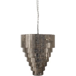 PTMD Ceylin Hanglamp - H66 x Ø56 cm - Metaal - Zilver