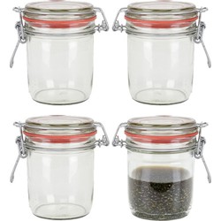 Weckpot/inmaakpot - 10x - glas - 300 ml - beugelsluiting - transparant - Weckpotten