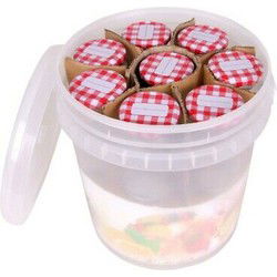 HI Weckpotjes - 10x - 210 ml - glas - in kunststof emmer - weckpotten - Weckpotten
