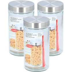 Alpina set van 3x stuks glazen luxe voorraadpot/voorraadbus 1500 ml - Voorraadpot