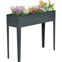 4goodz Plantenbak Hoog Staal - Verhoogd 100x30x80cm - Antraciet