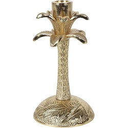 Metalen Kandelaar Palm Goudkleurig maat M 26 cm hoog