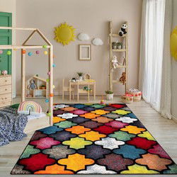 Laagpolig Modern Vloerkleed Smarela - Multi - 80x150 cm