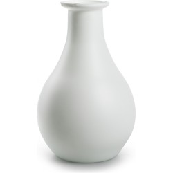Jodeco Bloemenvaas Theresa - mat wit - eco duurzaam glas - D15 x H25 cm - Sierlijke kruik - Vazen