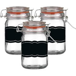 Weckpot/inmaakpot - 4x - 250 ml - glas - met beugelsluiting - incl. etiketten - Weckpotten