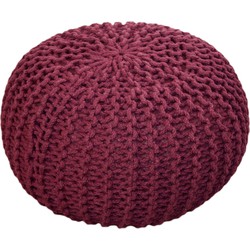 SVJ Poef Rond - 55 x 55 x 37 cm - Katoen - Rood