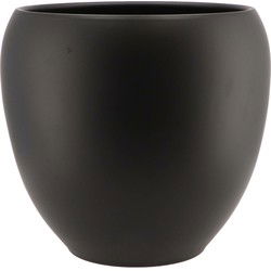 DK Design bloempot/plantenpot - Vinci - zwart mat - voor kamerplant - D29 x H31 cm - Plantenpotten