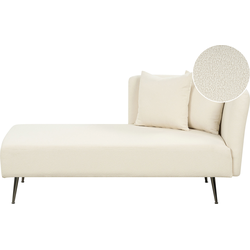 Beliani RIOM - Chaise longue-Wit-Bouclé